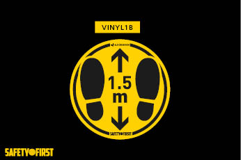 A-klasse vinyl vloer picto Coronabescherming - VOETSTAP 1,5m Ø50cm